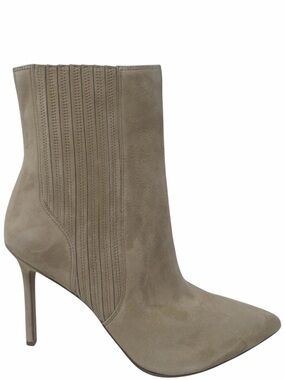 Veronica Beard Lisa 95mm Sand Suede Leather Pointed Toe Chelsea Boots Size 8